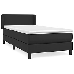 vidaXL Sommier à lattes de lit avec matelas Noir 90x190 cm Similicuir