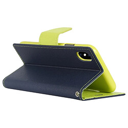 Avis Wewoo Étui à rabat horizontal en cuir FANCY DIARY pour iPhone XS / X, avec support et logements pour cartes et porte-monnaie (bleu foncé)