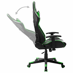 Maison Chic Chaise de jeu, Chaise gaming, Fauteuil gamer d'ordinateur,Chaise de Bureau Noir et vert Cuir artificiel -GKD52038 pas cher