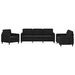 Maison Chic Ensemble de canapés 3 pcs, Canapé droit Sofa pour Salon noir velours -GKD495253