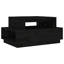 vidaXL Table basse Noir 80x55x40,5 cm Bois massif de pin