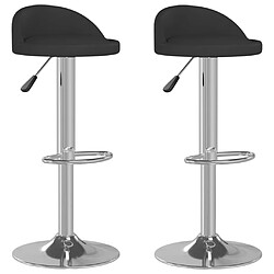 vidaXL Tabourets de bar lot de 2 noir similicuir