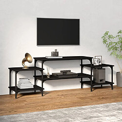 Maison Chic Meuble TV scandinave - Banc TV pour salon noir 157x35x52 cm bois d'ingénierie -MN20349