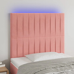 Maison Chic Tête de lit scandinave à LED,meuble de chambre Rose 80x5x118/128 cm Velours -MN95483