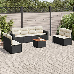 Maison Chic Salon de jardin 9 pcs avec coussins | Ensemble de Table et chaises | Mobilier d'Extérieur noir résine tressée -GKD31442