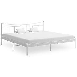 Maison Chic Lit adulte - Lit simple Cadre de lit,Structure du lit Contemporain Blanc Métal 200x200 cm -MN53304