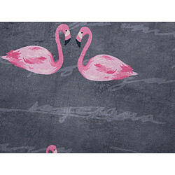 Acheter Beliani Tapis gris rond avec flamant rose KERTE