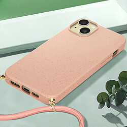 Avis Avizar Coque cordon pour iPhone 15 Plus Silicone Recyclable Classic Case Bio Rose