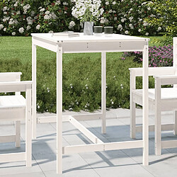 Maison Chic Table de jardin | Table d'extérieur blanc 121x82,5x110 cm bois massif de pin -GKD35640