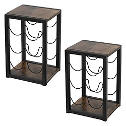 ML-Design 2x Casier à Vin pour 6 Bouteilles, 24x21x37,5 cm, Vintage, Étagère à Bouteilles Indépendant MDF/Métal, Porte-bouteilles Petit, Armoire à Vin, Support Rangement Cuisine/Bar/Cave/Garde-Manger