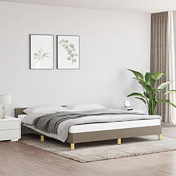 Maison Chic Lit adulte - Cadre Structure de lit avec tête de lit Contemporain Taupe 160x200 cm Tissu -MN46640