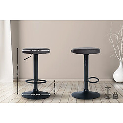 Decoshop26 Lot de 2 tabourets de bar design simple avec assise en synthétique noir et cadre métal noir TDB10688