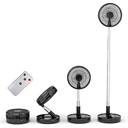 (Noir) Ventilateur Sur Pied Portatif de 7,7 Pouces avec Télécommande, Ventilateur Électrique Pliable avec Batterie Rechargeable de 7200 mAh, Ventilateur Silencieux pour Chambre/Bureau,