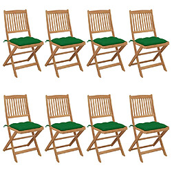 vidaXL Chaises pliables de jardin lot de 8 avec coussins Bois d'acacia