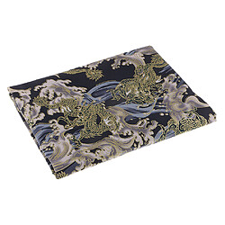 Avis 1pc de tissu en coton motif dragon bronzant pour travaux de couture 1 mètre bleu