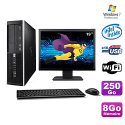 Lot PC HP Elite 6000 Pro SFF E5400 2.7Ghz 8Go Disque 250Go WIFI W7 Pro +Ecran 19"" - Occasion