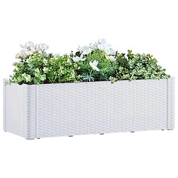 Maison Chic Jardinière,Lit surélevé de jardin - Bac à fleurs - pot de fleur et système d'arrosage Blanc 100x43x33 cm -GKD11901