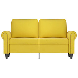 Avis Maison Chic Canapé à 2 places,Sofa de Salon,Canapé droit Jaune 120 cm Velours -GKD616408