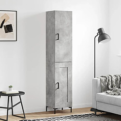 vidaXL Buffet haut Gris béton 34,5x34x180 cm Bois d'ingénierie