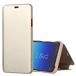 Wewoo Coque Étui à rabat en cuir miroir horizontal vue panoramique pour Galaxy A8 Star, avec support or