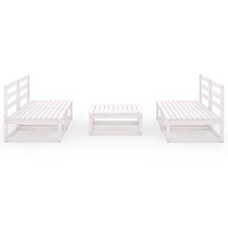 Avis Maison Chic Ensemble de salle à manger de jardin 5 pcs,Table et chaises d'extérieur Blanc Bois de pin massif -GKD568484