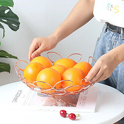 Wewoo Panier à fruits nordique en fer forgé de de bureau pour la maison de la de la créativeStyle trou or rose