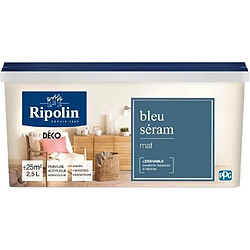 Peinture de couleur murale intérieur mat bleu séram 2,5L Ripolin