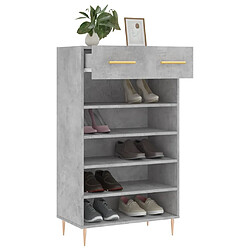 Acheter Maison Chic Armoire à Chaussures Gris béton,Meuble de Rangement à Chaussures 60x35x105 cm bois d'ingénierie -MN37272