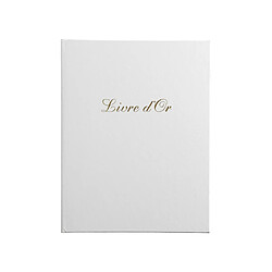 Ac-Deco Livre d'or Balacron en simili-cuir 100 pages - 27 x 22 cm - Blanc