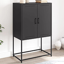 vidaXL Buffet haut noir 68,5x38,5x107 cm acier