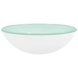 vidaXL Lavabo Verre trempé 42x14 cm Blanc