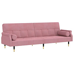 Maison Chic Canapé-lit convertible, Clic-Clac avec coussins rose velours -GKD86218