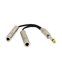 2x 6.35mm Mono Plug / Male To Dual Adaptateur Jack 6,35mm Jack / Femelle pas cher