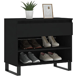 Avis Maison Chic Armoire à Chaussures Noir,Meuble de Rangement à Chaussures 70x36x60 cm Bois d'ingénierie -MN63837