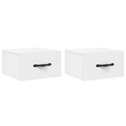 vidaXL Tables de chevet murales 2 pcs blanc 35x35x20 cm