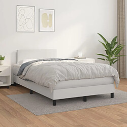 Maison Chic Lit Adulte - Lit simple Lit à sommier tapissier avec matelas moelleux - Meuble de Chambre Blanc 120x200cm Similicuir -MN41030