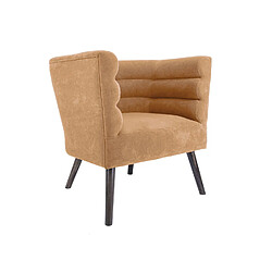 LEITMOTIV Fauteuil de salon design velours Explicit - Jaune ocre