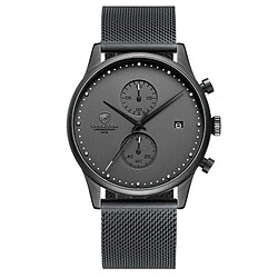 Justgreenbox Montre d'affaires d'horloge de sport étanche en acier inoxydable pour hommes chronographe à quartz