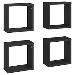 vidaXL Étagères cube murales 4 pcs noir 30x15x30 cm