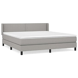 vidaXL Sommier à lattes de lit avec matelas Gris clair 160x200cm Tissu