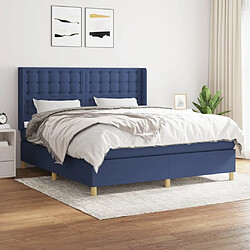 Maison Chic Lit adulte- Lit + matelas,Sommier à lattes de lit avec matelas Bleu 180x200 cm Tissu -GKD39225