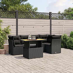 Maison Chic Ensemble de 5 Tables et chaises d'extérieur avec coussins,Salon de jardin noir résine tressée -GKD210680