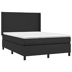 Avis vidaXL Sommier à lattes de lit matelas LED Noir 140x190cm Similicuir