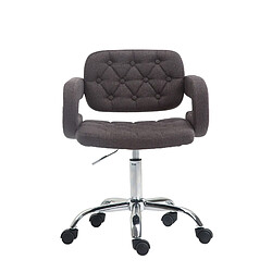 Decoshop26 Chaise de bureau réglable en hauteur pivotante dossier et accoudoir en tissu gris foncé BUR10427