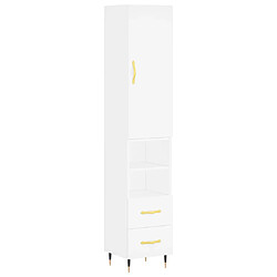 vidaXL Buffet haut Blanc 34,5x34x180 cm Bois d'ingénierie