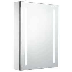 Maison Chic Armoire de salle de bain,Meuble de rangement,Meuble haut à miroir LED 50x13x70 cm -GKD931079