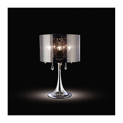 Luminaire Center Lampe de Table Trace avec ChromeAbat jour 3 Ampoules chrome poli/PVC /cristal