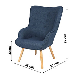 Avis Toilinux Fauteuil Noor avec pieds en bois - Bleu denim