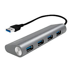 LogiLink Hub USB 3.0, 4 ports, boîtier en aluminium, gris ()