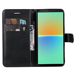 Htdmobiles Housse pour Sony Xperia 10 IV 5G - etui coque pochette portefeuille + film ecran - NOIR